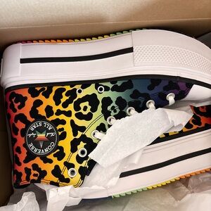 Converse Multicolor Leopard High-Top Platforms - 11.5W